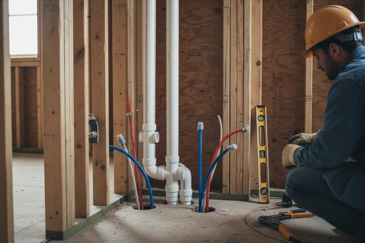 Drain and supply rough-in during Garbage Disposal Repair in Van Buren
